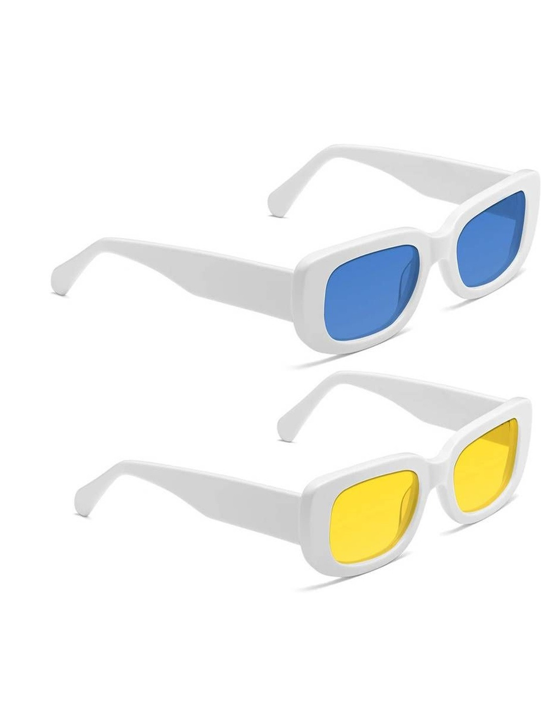 Arzonai Unisex Set Of 2 Rectangle Sunglasses with UV Protected Lens COMBO-2822