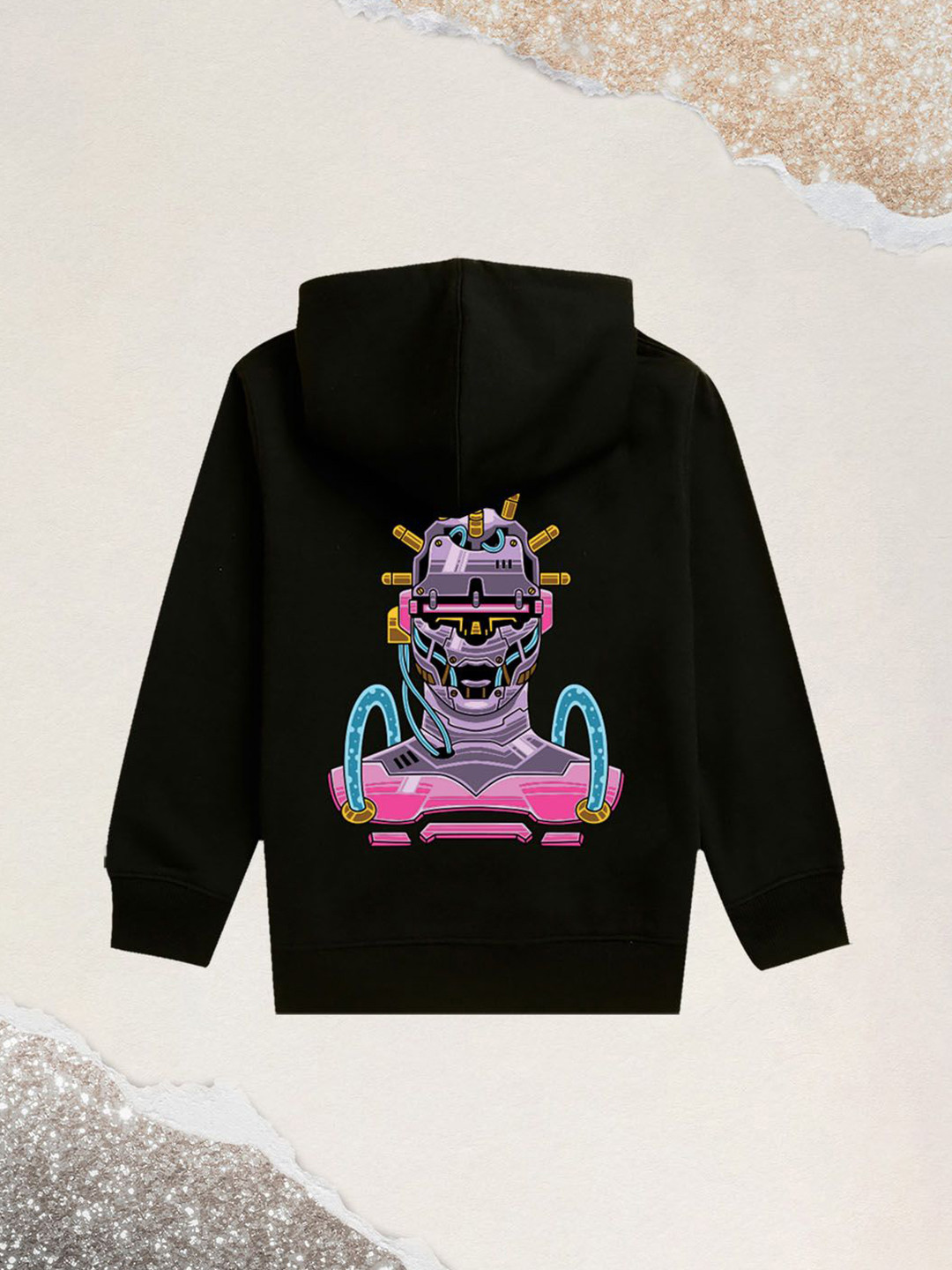 NUSYL Boys Cyborg Printed Hooded Sweatshirt