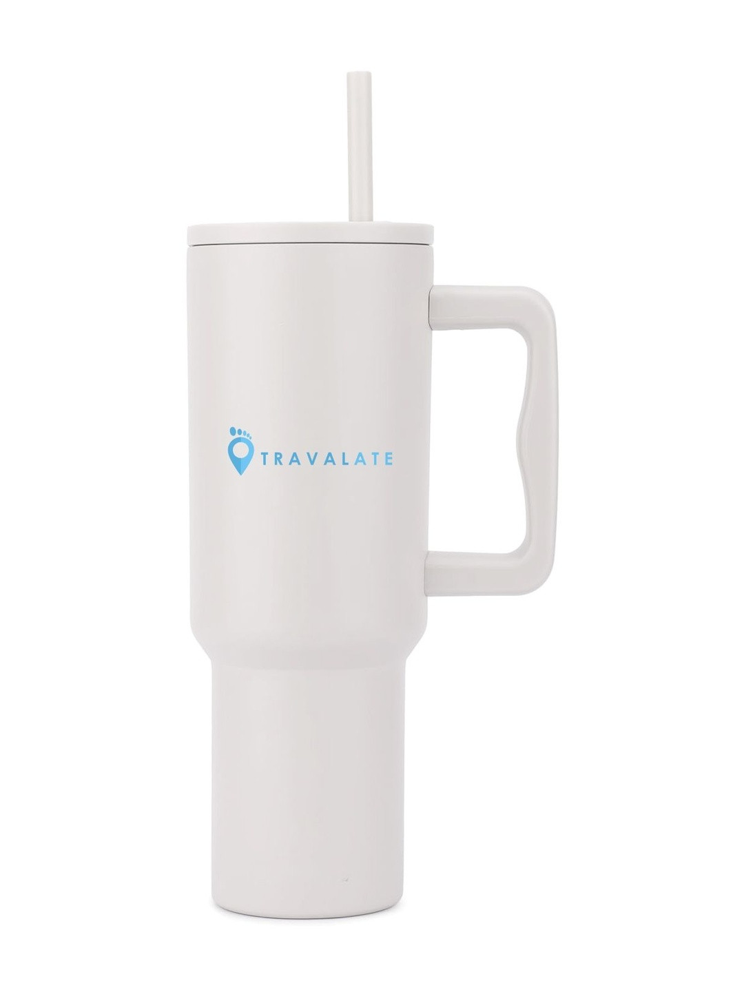 TRAVALATE Beige Brand Logo Printed Stainless Steel Sipper Water Bottle-1200 ml