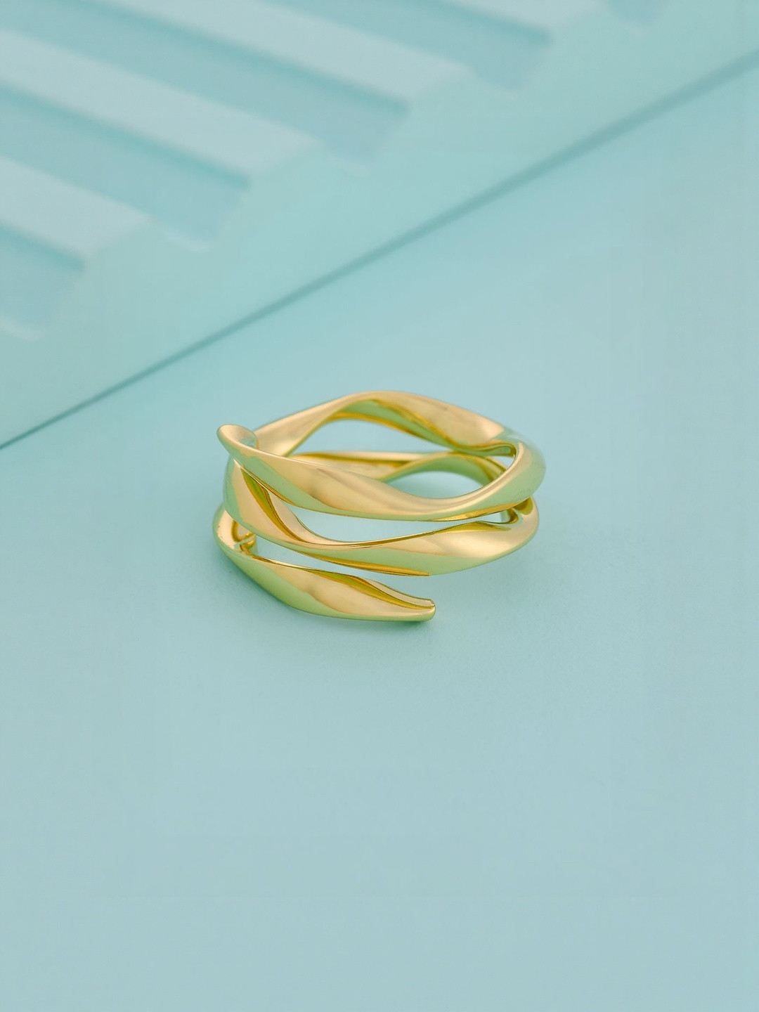 Kushal's Fashion Jewellery Gold-Plated Trendy Finger Ring