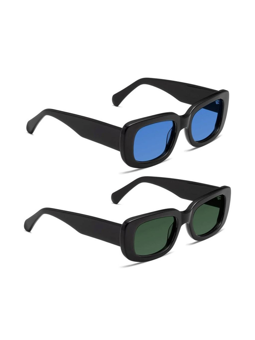 Arzonai Unisex Set Of 2 Square Sunglasses with UV Protected Lens COMBO-2801