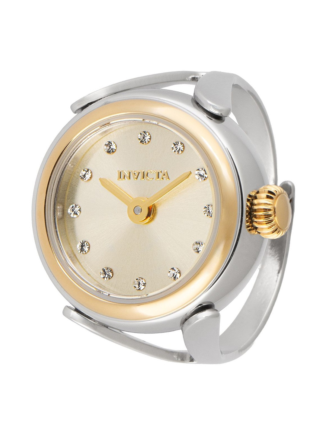 Invicta Women Dial & Stainless Steel Cuff Straps Analogue Mini Ring Watch Watch 48576