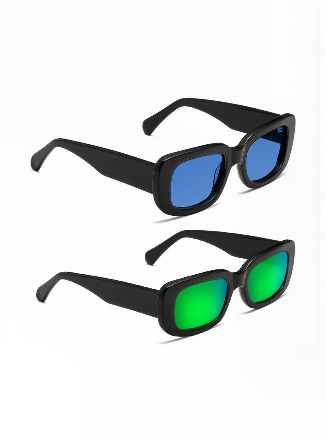 Arzonai Unisex Full Rim Lens & Metal Rectangle Sunglasses with UV Protected Lens