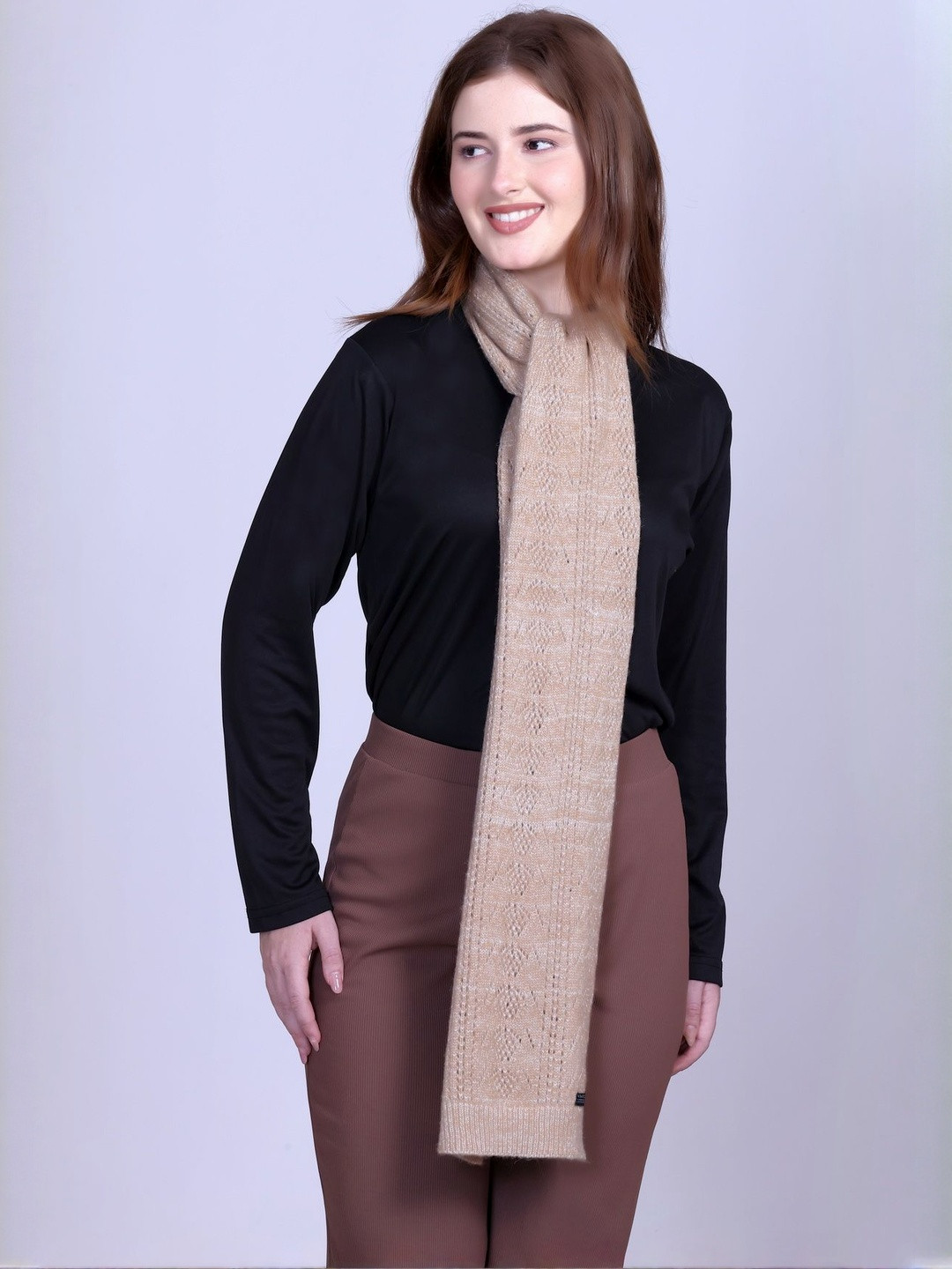 513 Women Self Design Knit Crochet Patteren Warm Muffler