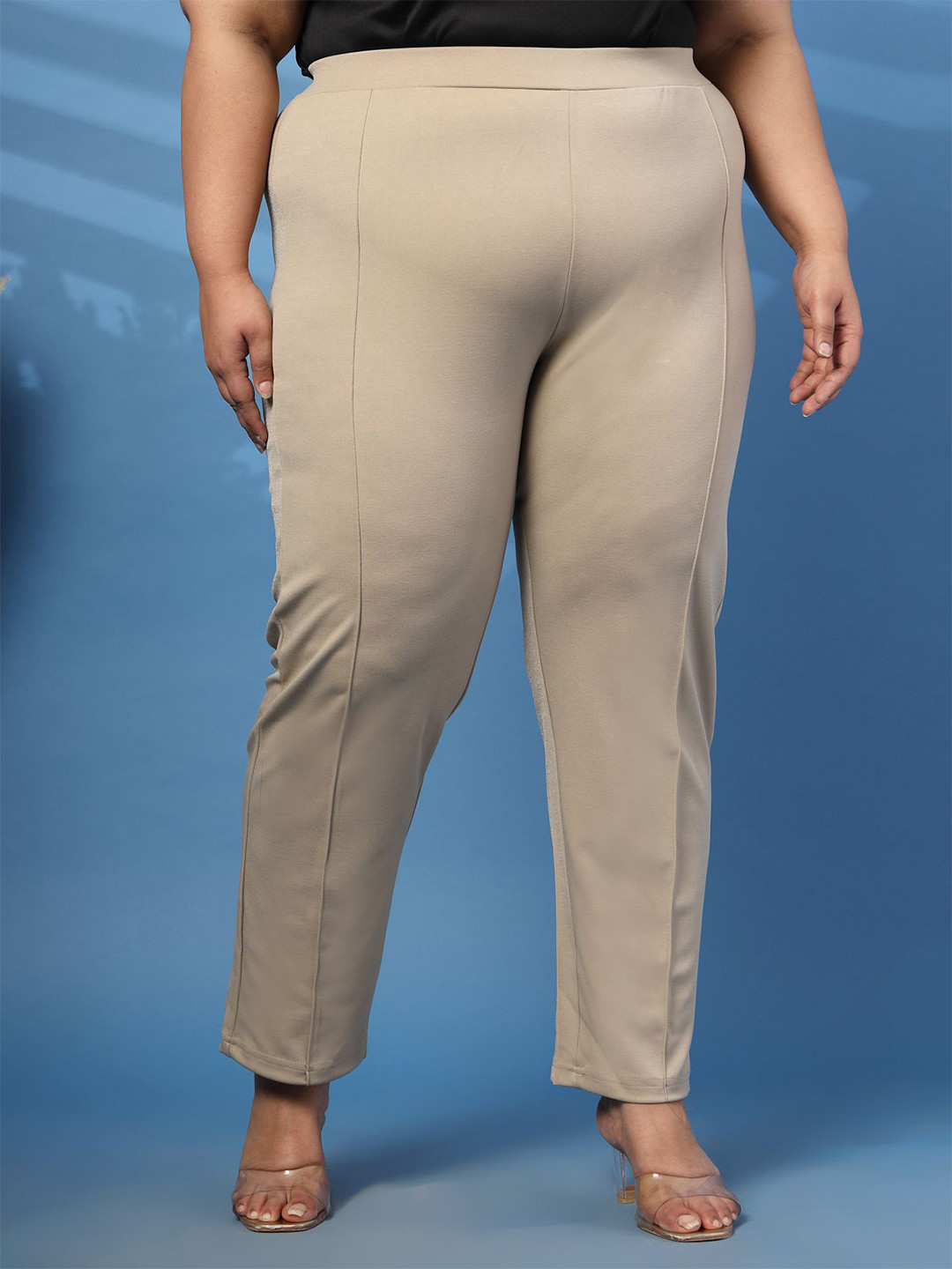 plusS Women Plus Size Relaxed Fit Slip-On Jeggings