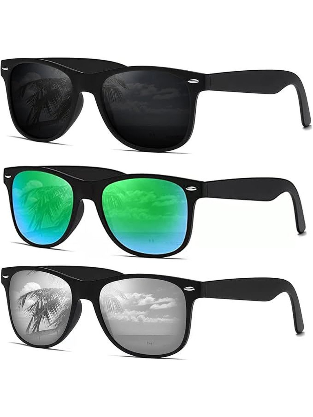 Arzonai Unisex Pack Of 3 Round Sunglasses with UV Protected Lens ARZ-COMBO-763