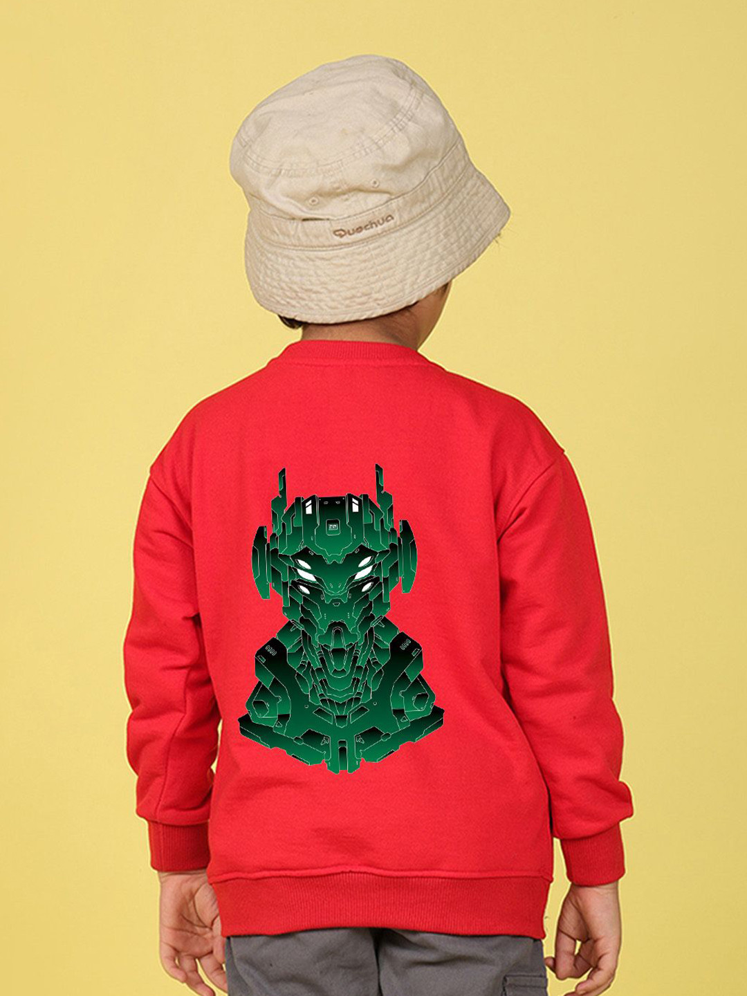 NUSYL Boys Mecha Text Printed Oversized Sweatshirt