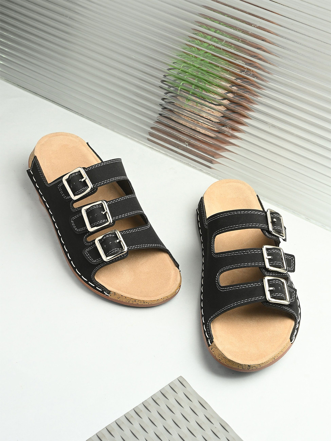 BELLION Men Solid Antiskid Sliders