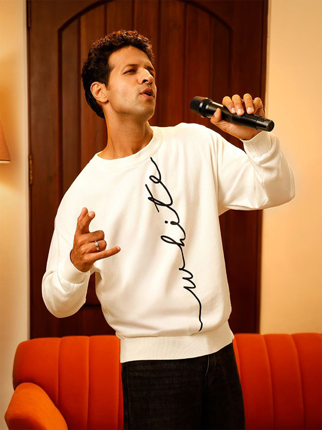 KINGDOM OF WHITE Men Pure Cotton Oversized Knitted Sweater