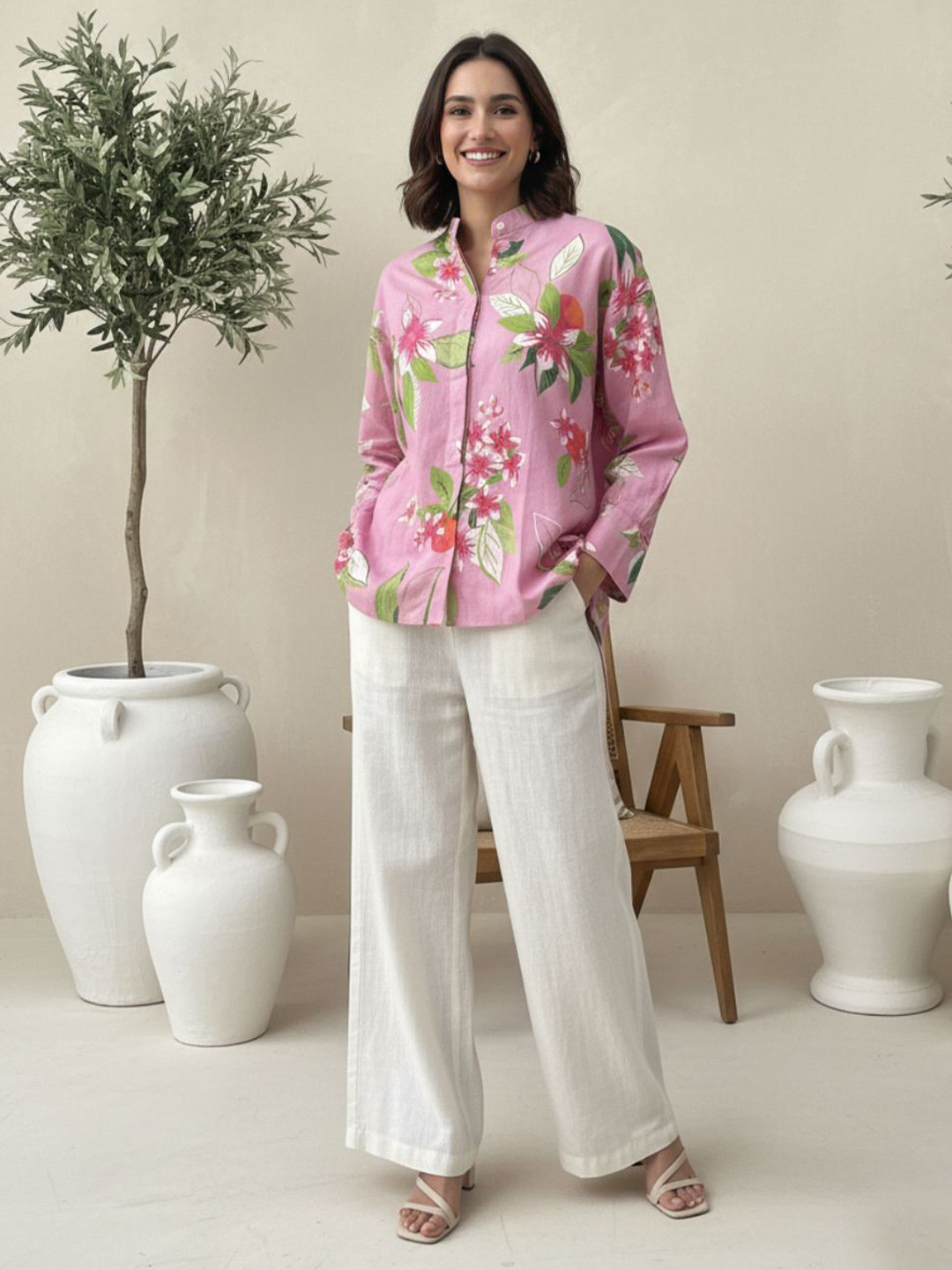 Safeera Women Cotton Printed Shirt & Shorts Co-Ord Set