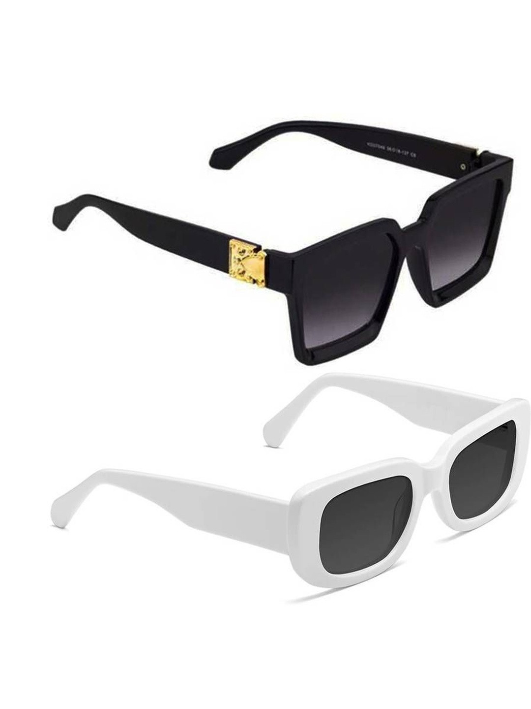 Arzonai Unisex Pack Of 2 UV Protected Rectangle Sunglasses COMBO-2729