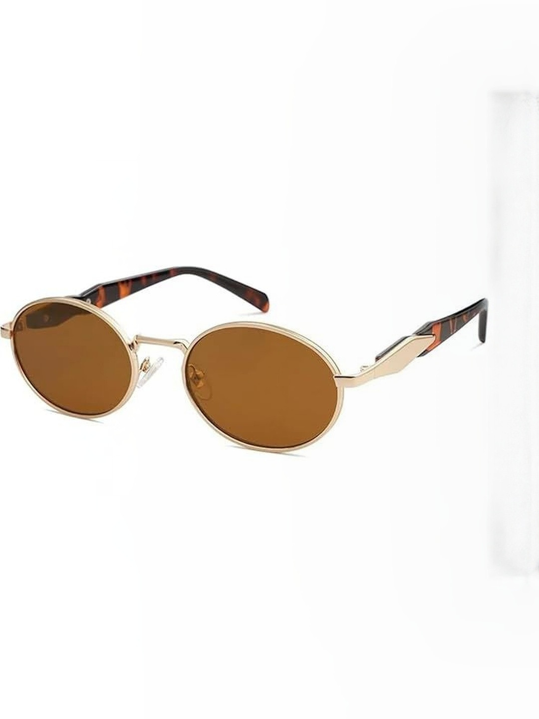 Arzonai Unisex Oval Sunglasses MA-11211-LEOPARD-BROWN-G