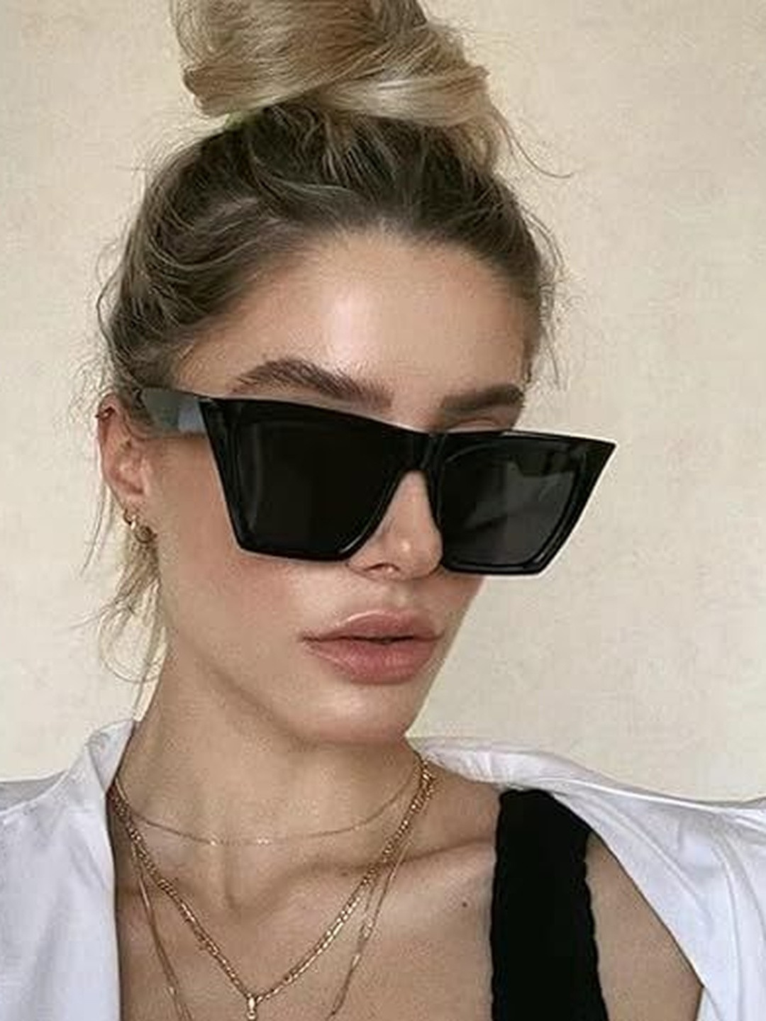 Arzonai Unisex Full Rim Oversized Sunglasses MA-98501-BLACK-BLACK-E