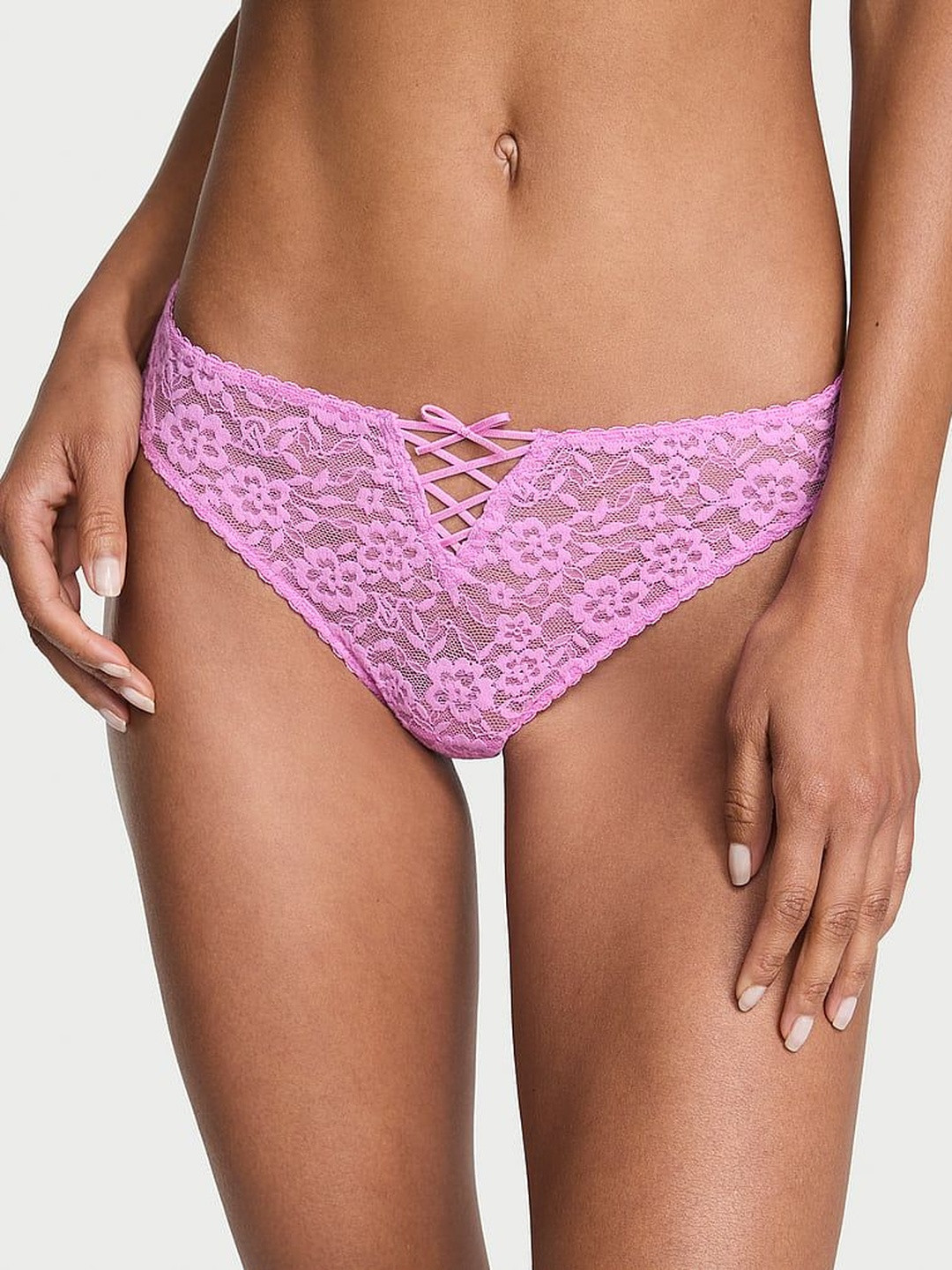 Victoria's Secret Self-Designed Low-Rise Lacie Lace-Up Bow Thong Briefs