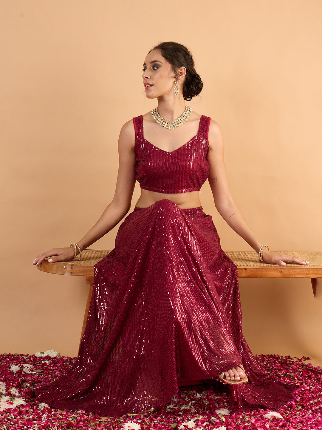 Shae by SASSAFRAS Embellished Sequinned Ready To Wear Lehenga & Choli