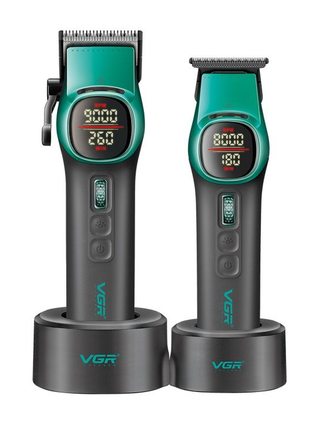 VGR V-885-S2 Professional Barber Series Clipper & Trimmer Set - Green