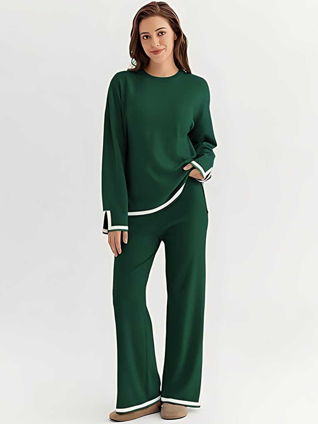 TYSORT Round-Neck Long Sleeves Top With Trousers