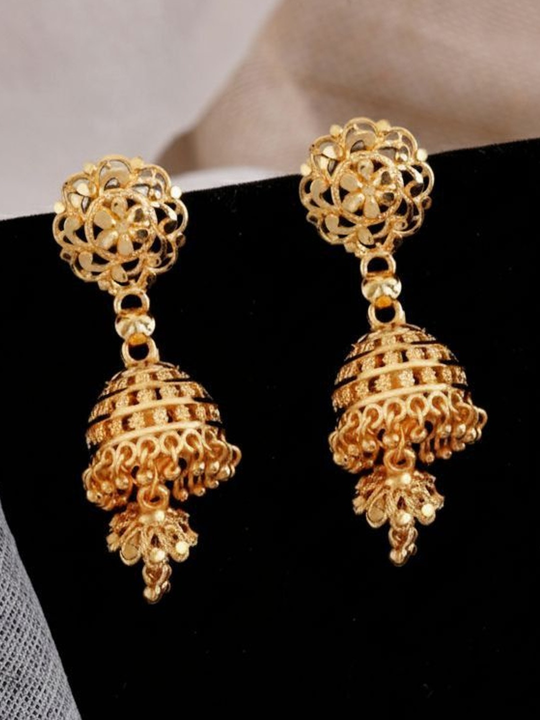 tulsi imitation Floral Shaped Jhumkas