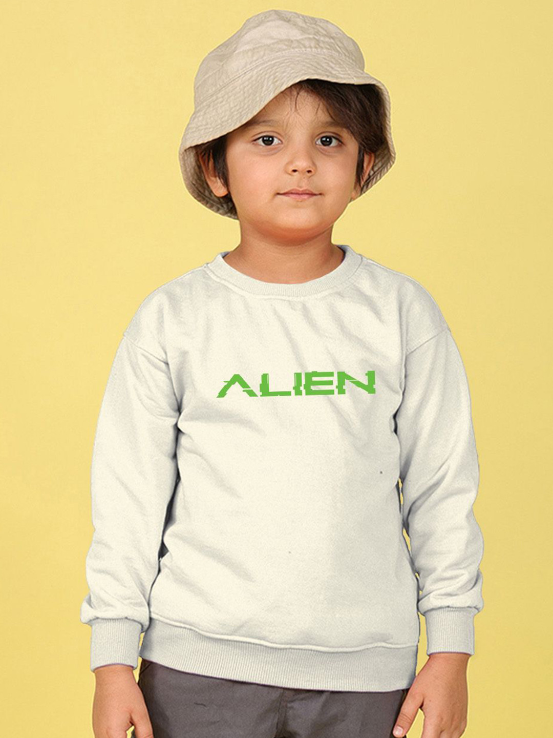 NUSYL Boys Alien Text Printed Sweatshirt