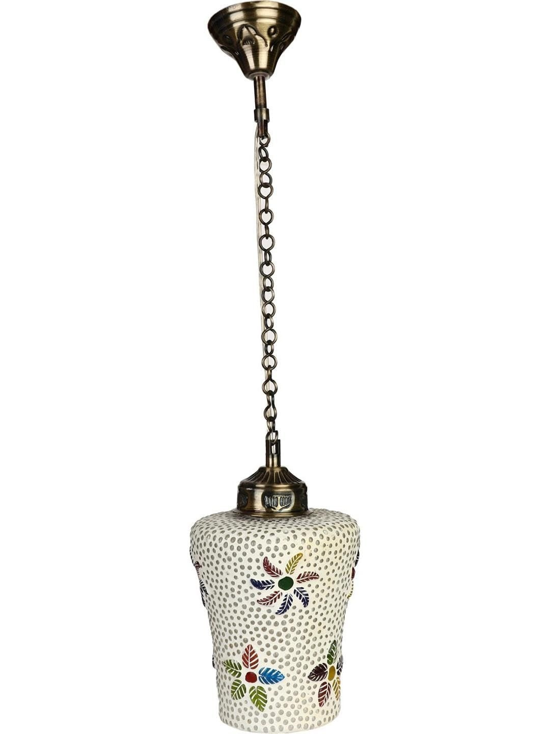 1ST TIME White & Red Textured Self Assembly Ceiling Lamp