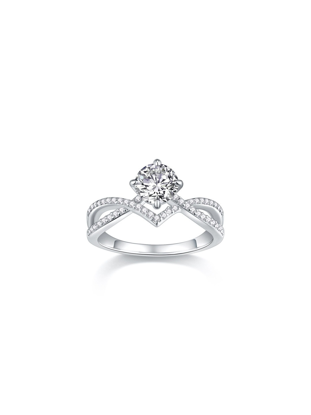 MYSTICFLAVIA Parisian Infinity Twist Moissanite Silver Ring