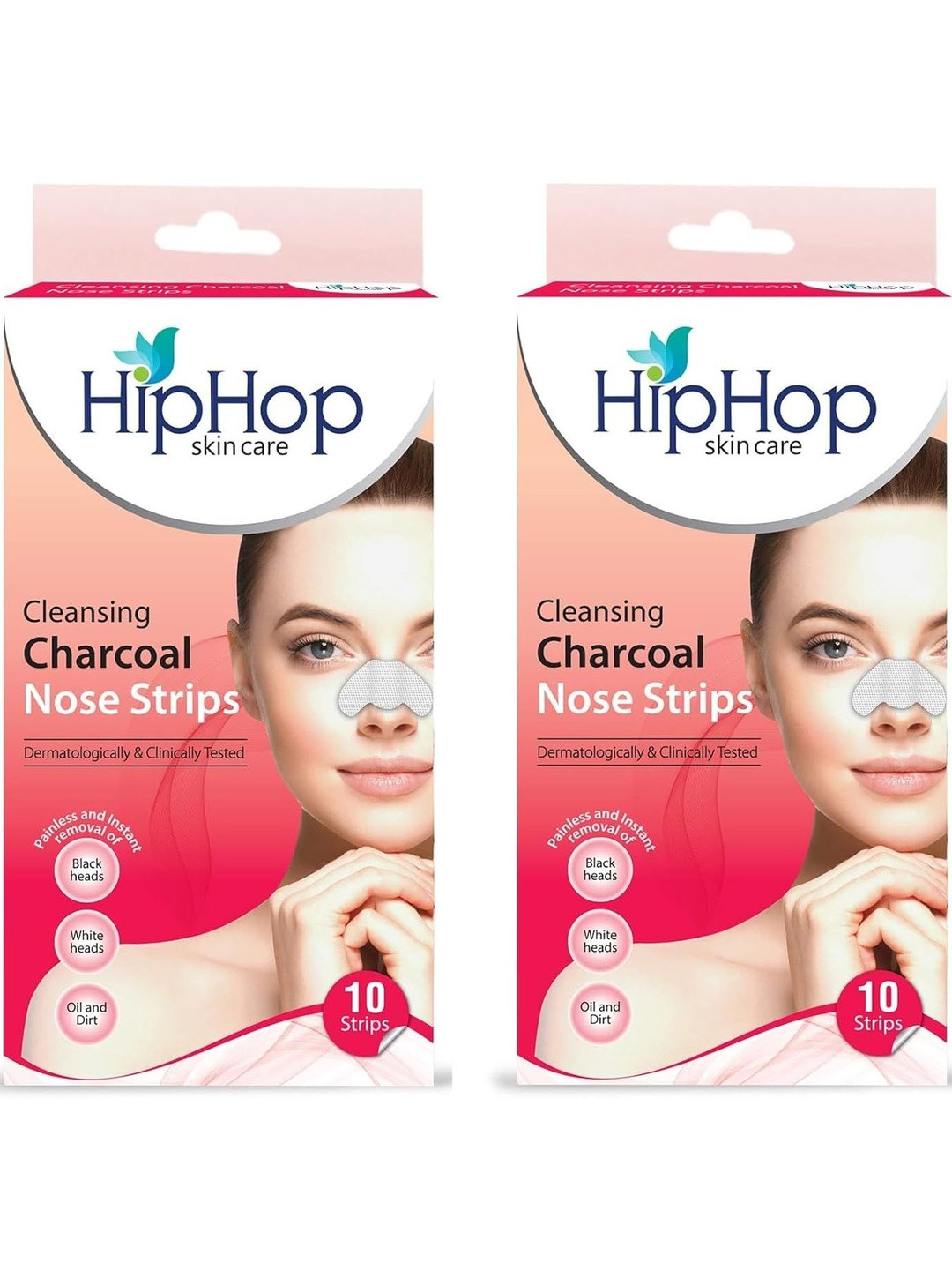 HipHop Skincare Set Of 2 Cleansing Charcoal Nose Strips - 10 Strips Each
