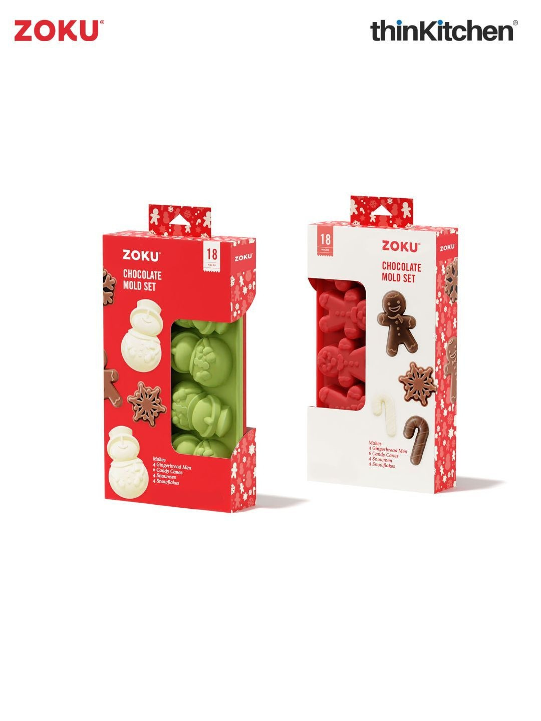 ZOKU Green 2 Pieces Silicone Chocolate Ice Moulds