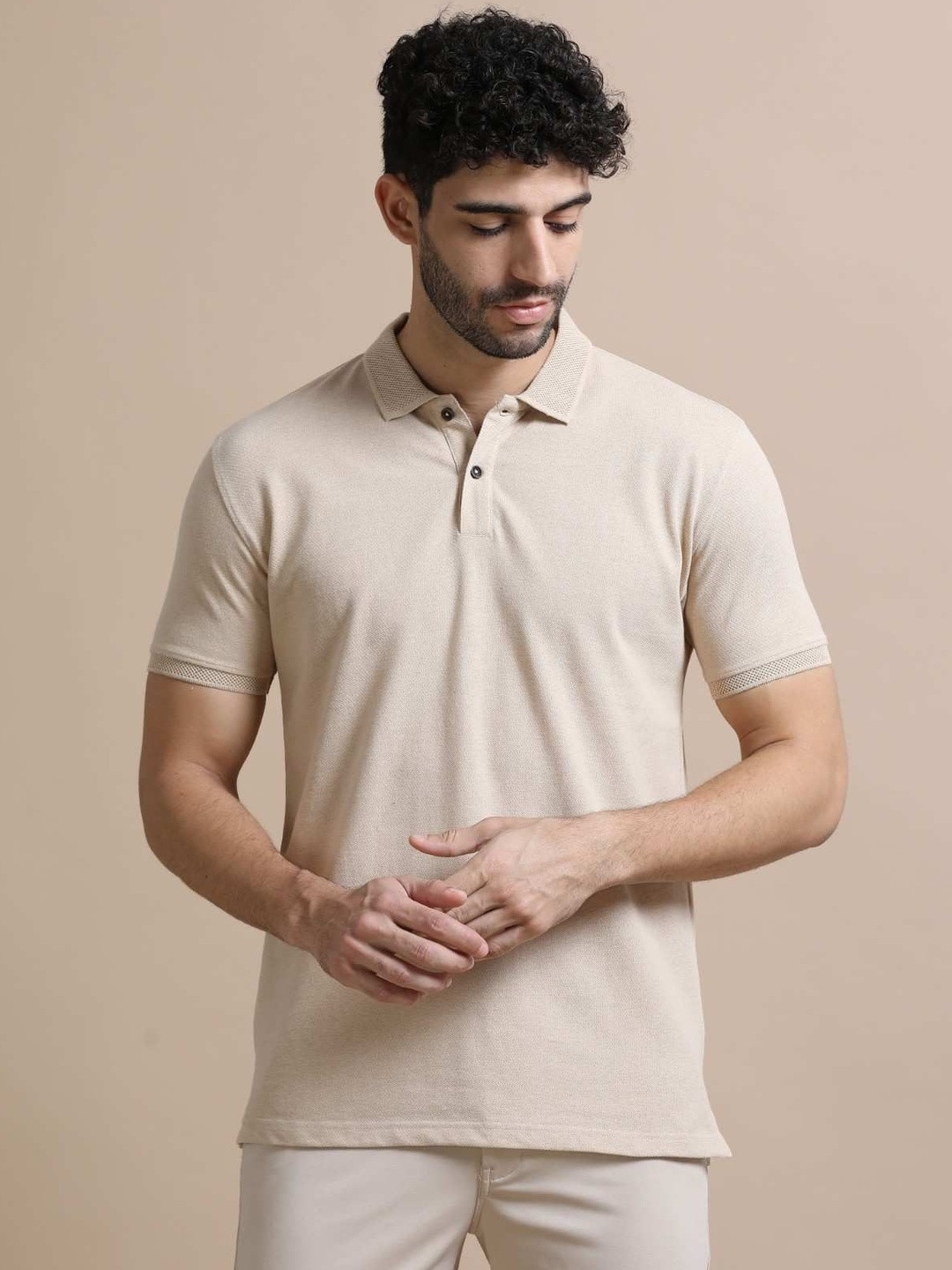 SHOWKEY Men Polo Collar SUSTAINABLE T-shirt