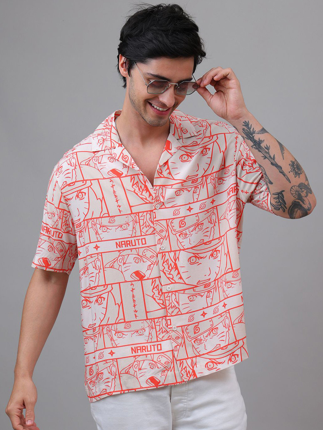 Free Authority Men Naruto Printed Shirt