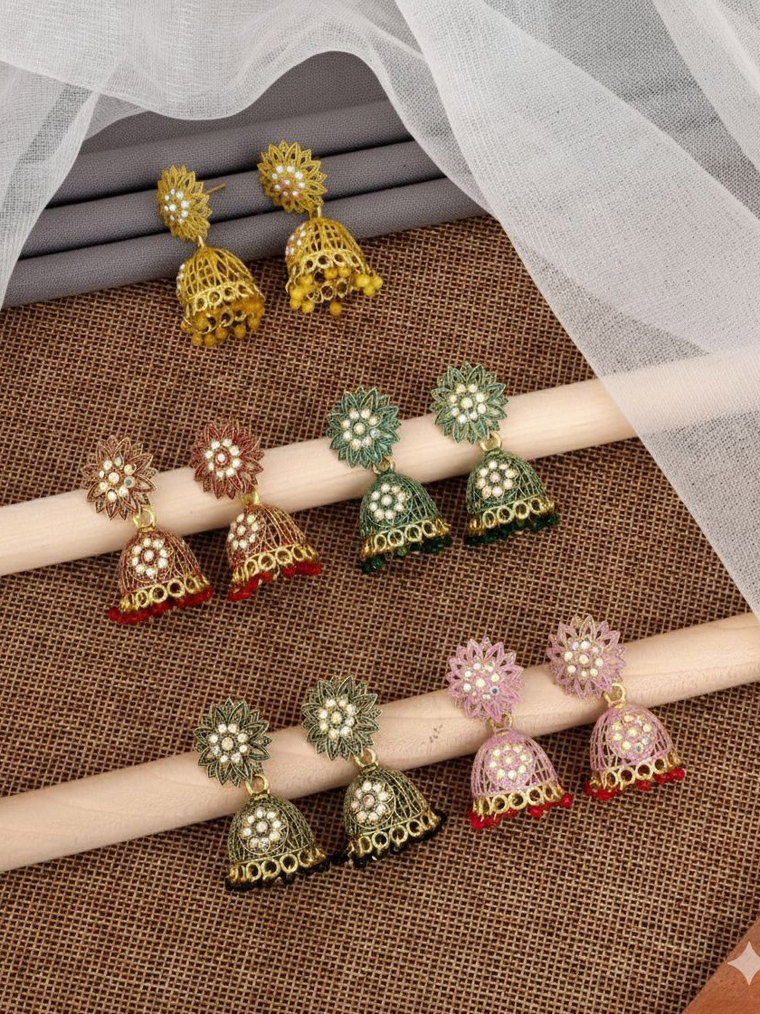 tulsi imitation Floral Shaped Jhumkas