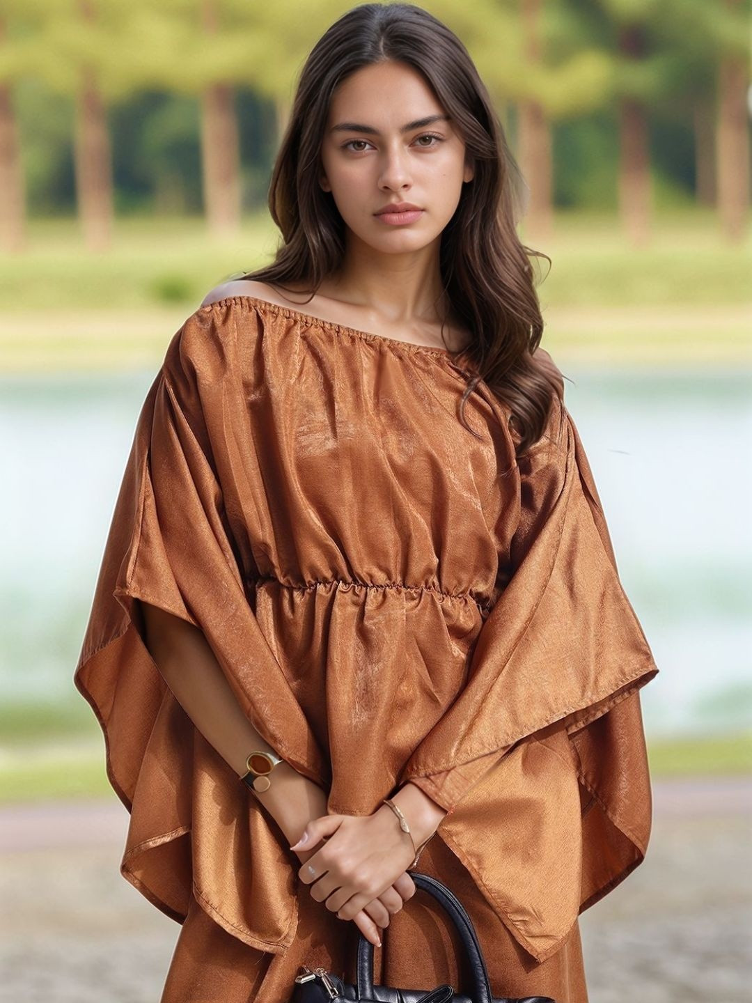 Fashfun Off-Shoulder Batwing Sleeve Peplum Top
