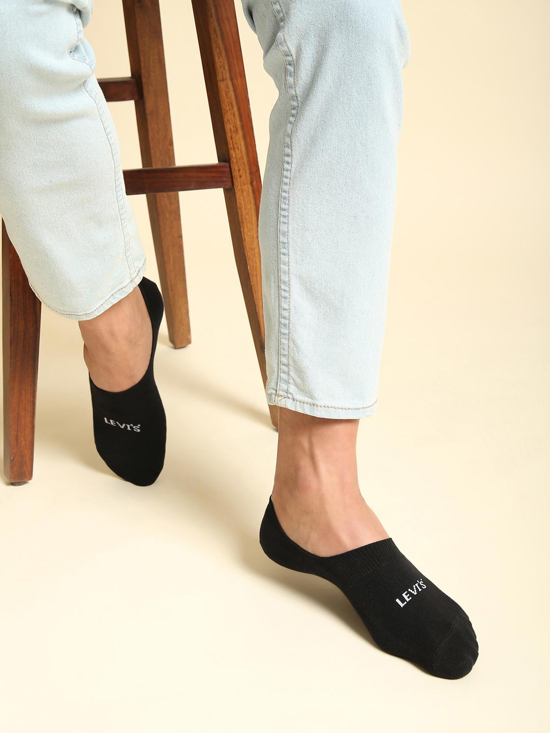 Levis Men Pack Of 3 Patterned Cotton Stretch Non Terry Anti Slip Shoe Liners Socks