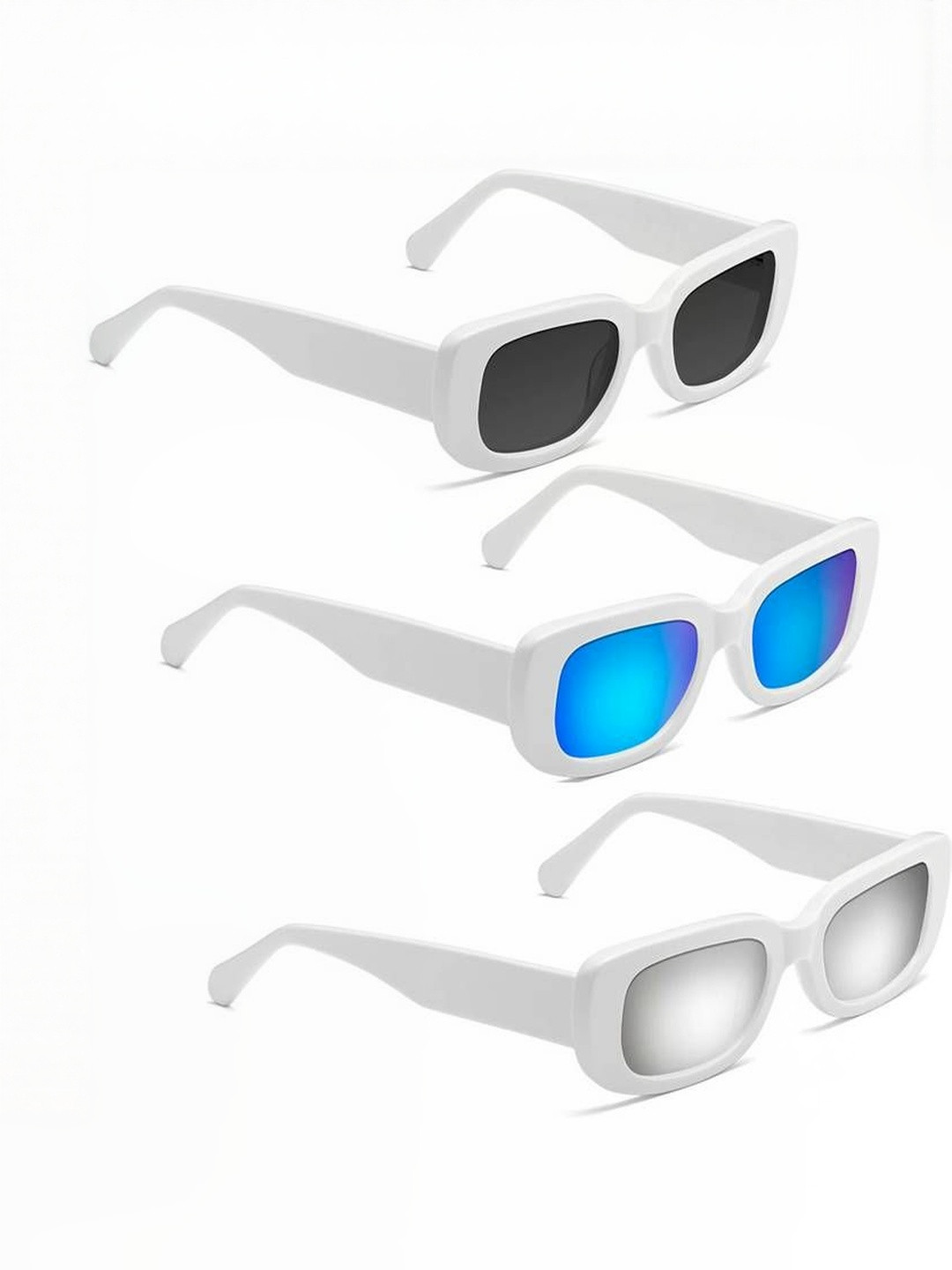 Arzonai  Unisex Pack Of 3 Rectangle Sunglasses With UV Protected Lens COMBO-2711