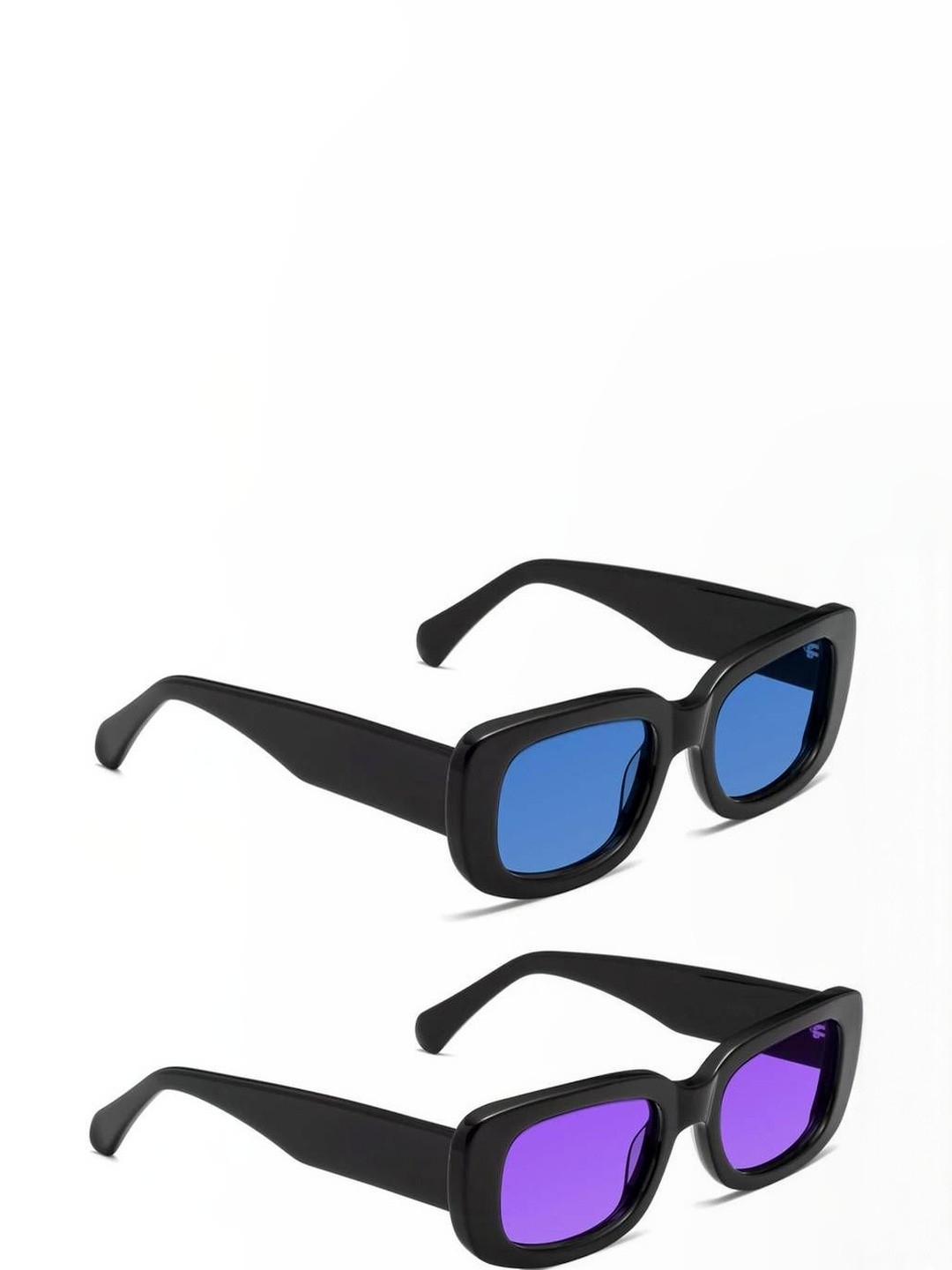 Arzonai Unisex Pack Of 2 Rectangle Sunglasses With  UV Protected Lens COMBO-2821