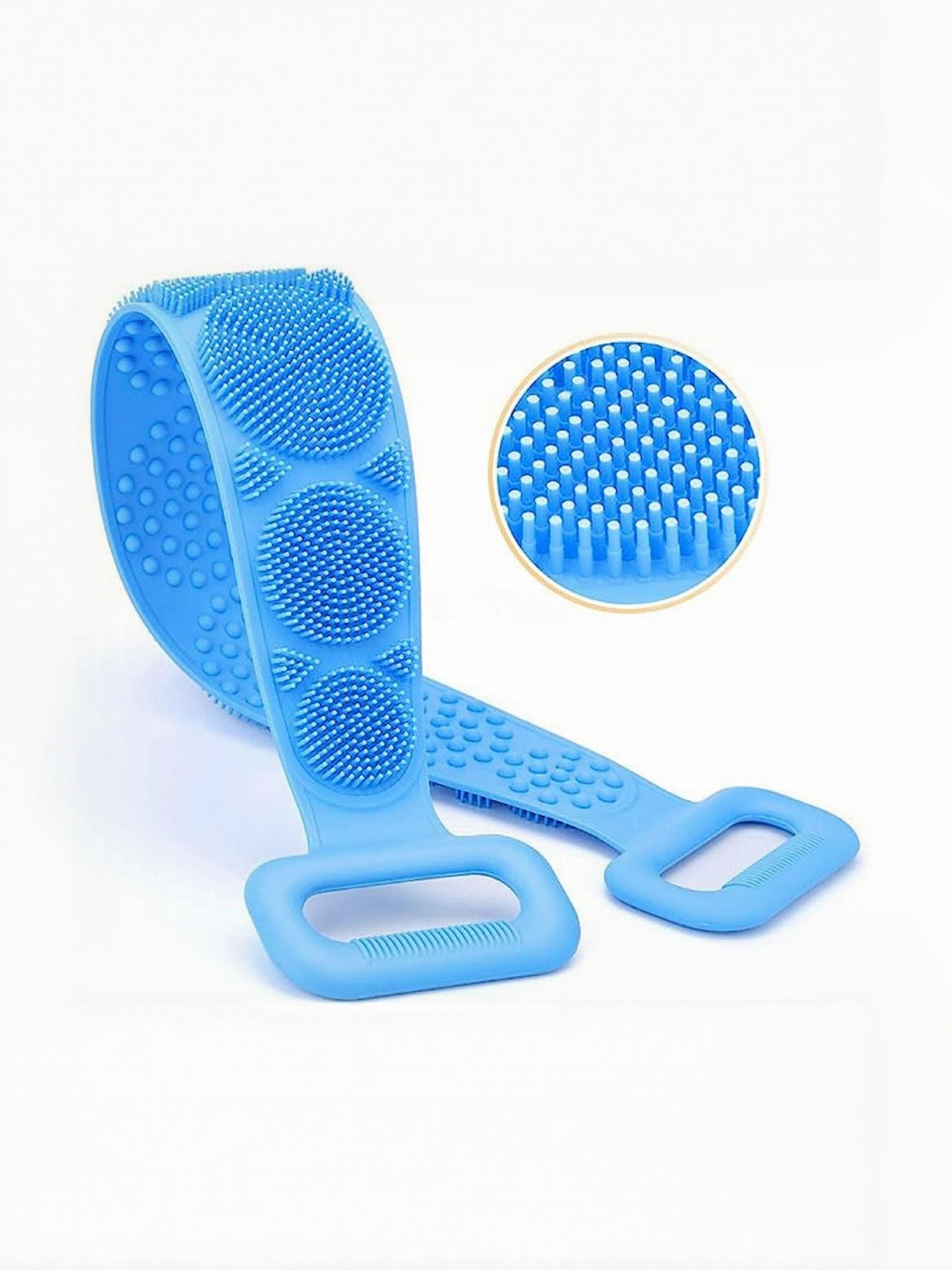 VIRTH Soft Silicone Back Scrubber Brush Belt- Blue