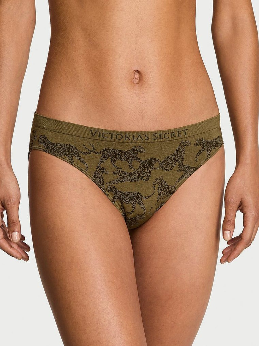 Victoria's Secret Women Animal Printed Seamless Low-Rise Bikini Briefs