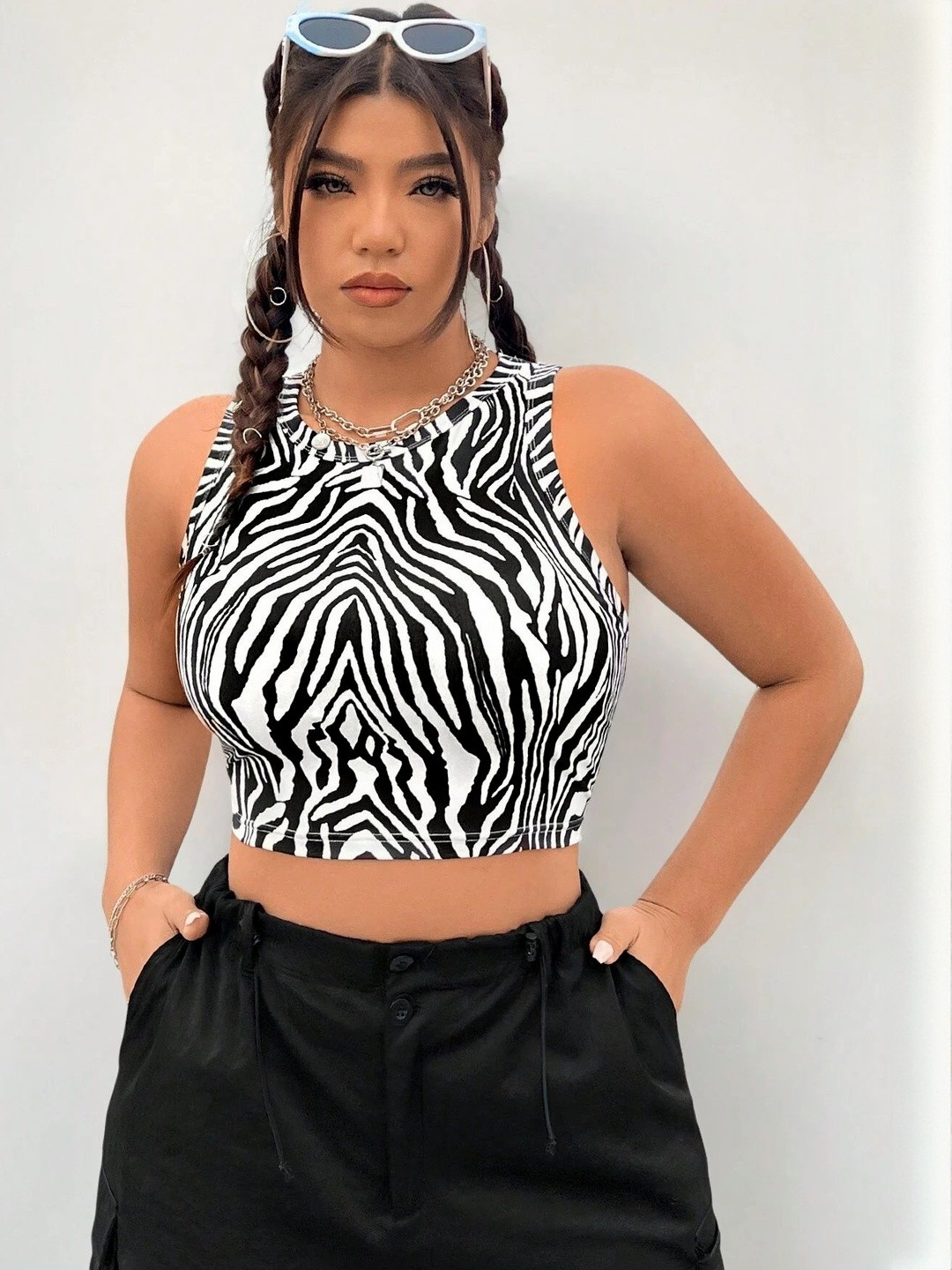 TOOCHKI Animal Print Crop Top