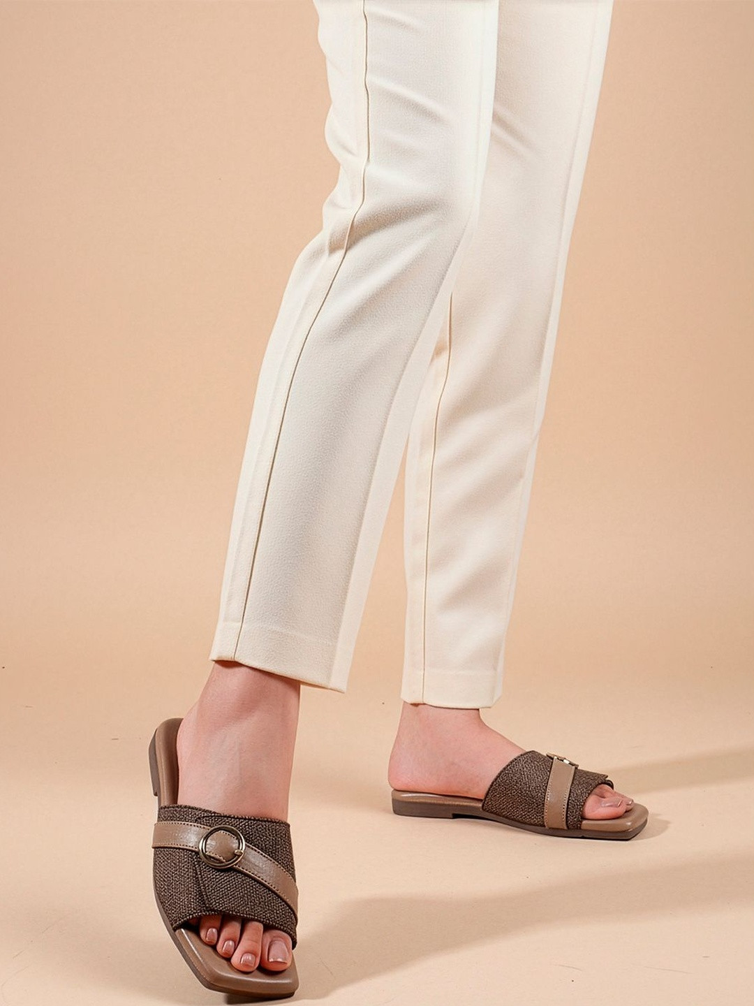 Chemistry Women Party Open Toe Flats with Buckles