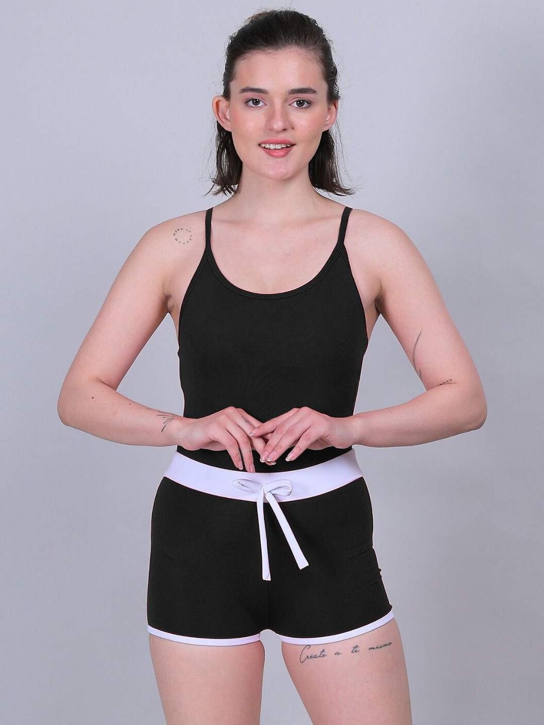 MEGASKA Women Full Coverage Shoulder Strap Adjustable Straps Bodysuit