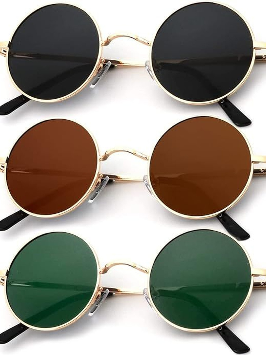 Arzonai Unisex Pack Of 3 Round Sunglasses with UV Protected Lens COMBO-2881