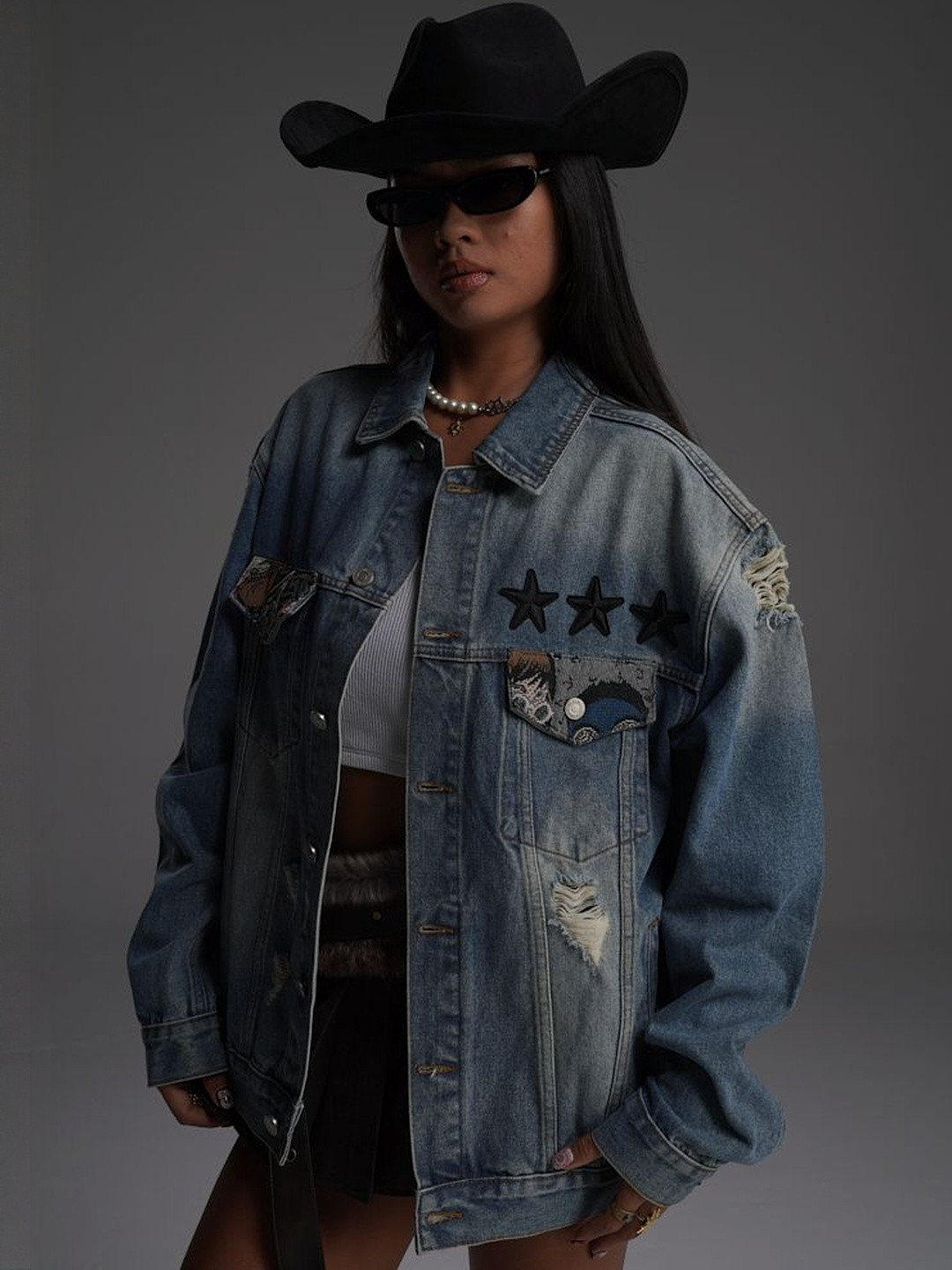 VALKYRE Unisex Water Resistant Patchwork Cotton Denim Jacket