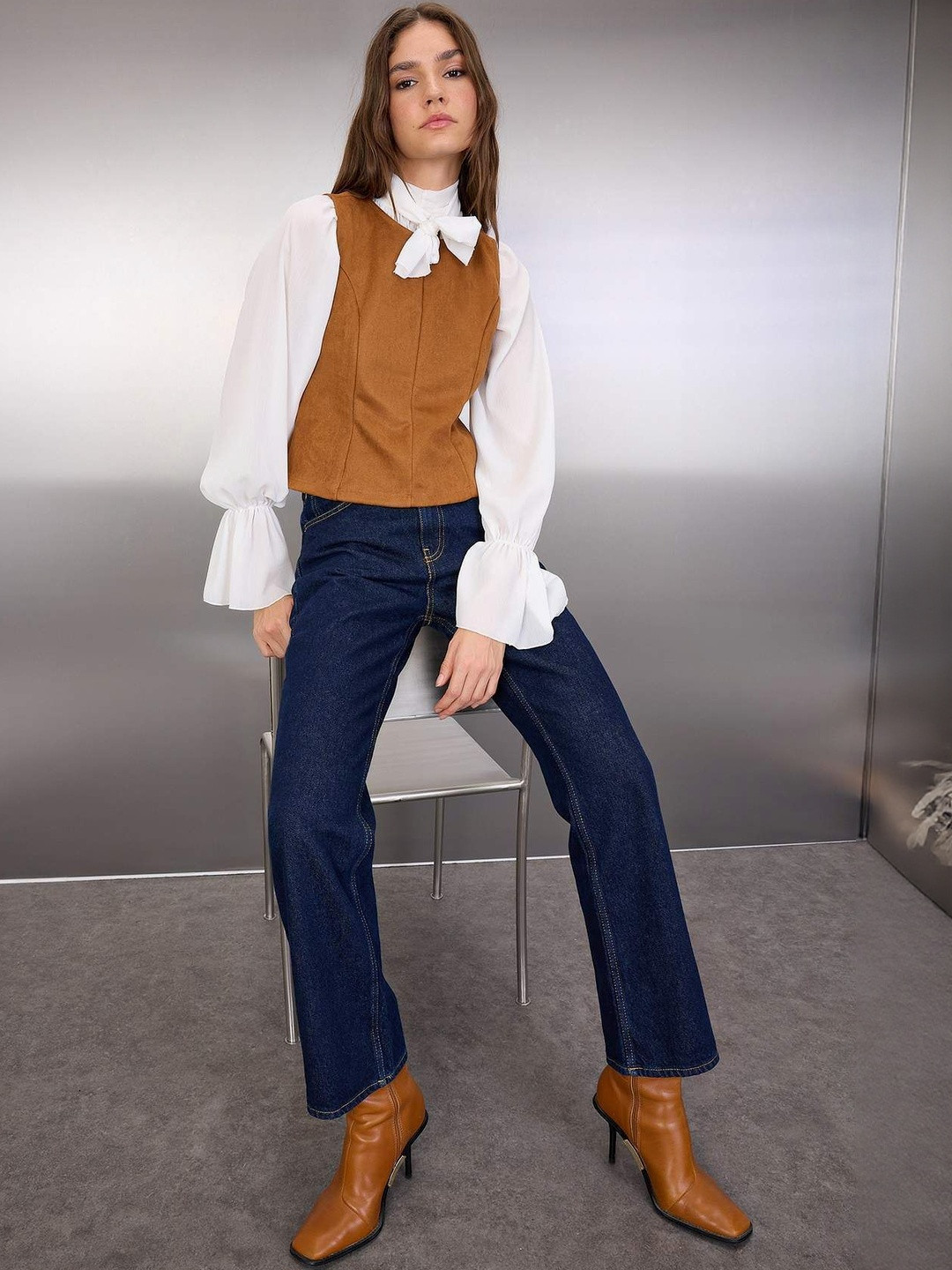 Trendyol Knitted White Top