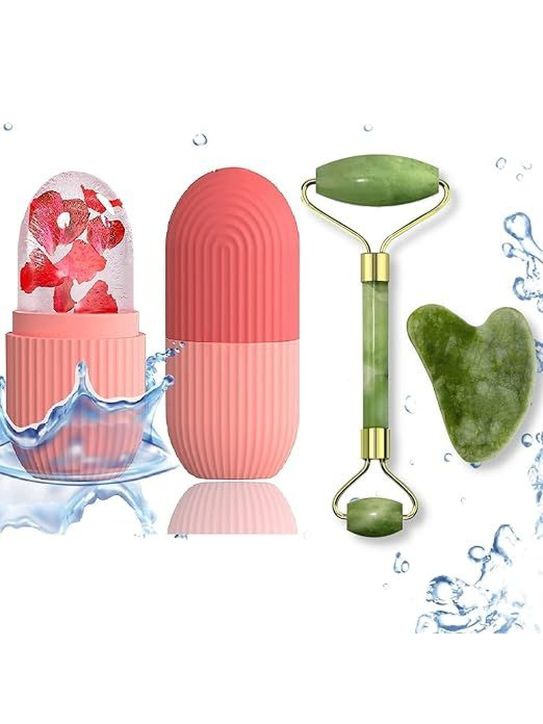 Stickonfeet Set Of 3 Face Stone Roller Massagers