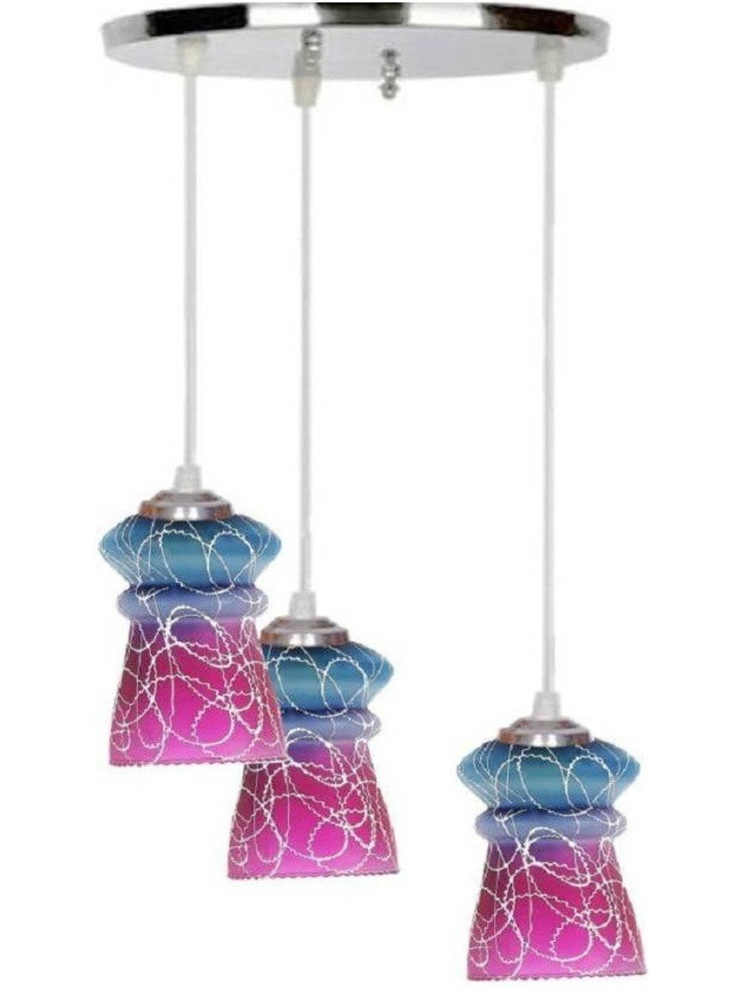 1ST TIME Blue & Pink Printed Self Assembly Ceiling Lamp