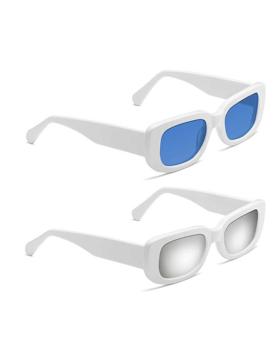 Arzonai Unisex Set Of 2 Rectangle Sunglasses with UV Protected Lens COMBO-2823