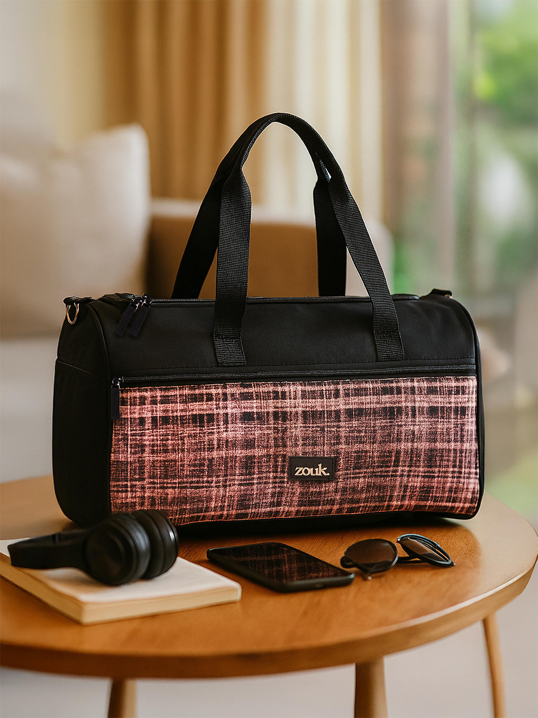 ZOUK Unisex Abstract Printed Duffel Bag With Detachable Shoulder Strap and Handles