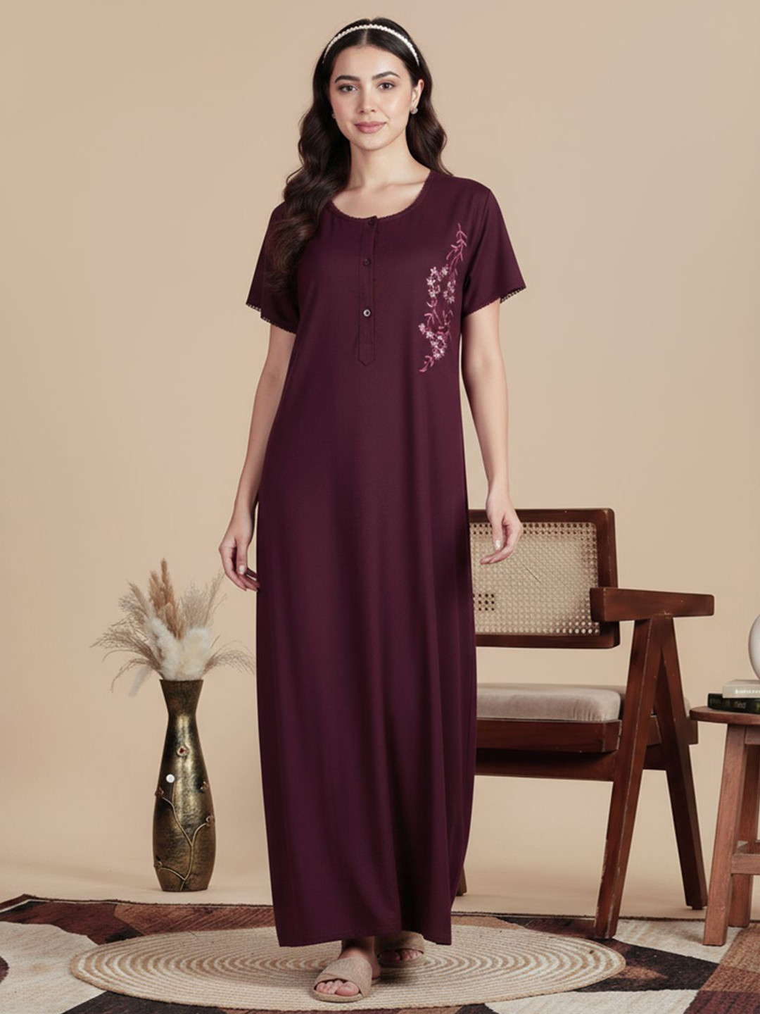 Juliana Dream Embroidered Maxi Nightdress