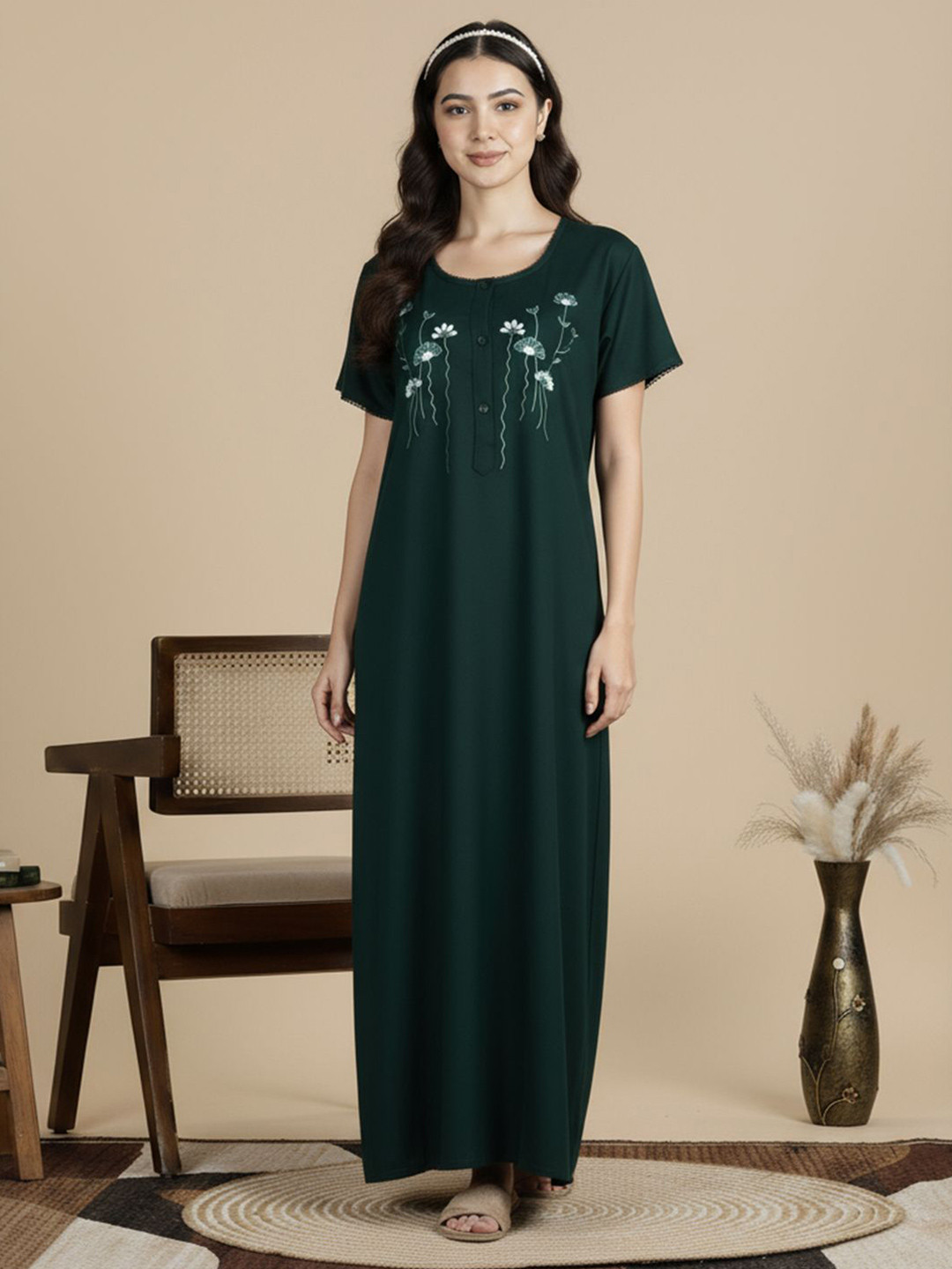 Juliana Dream Embroidered Maxi Nightdress