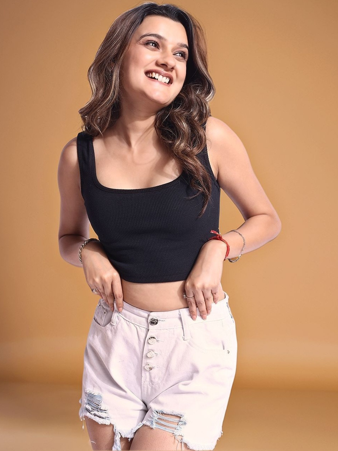 all about you Cotton Tank Crop Top