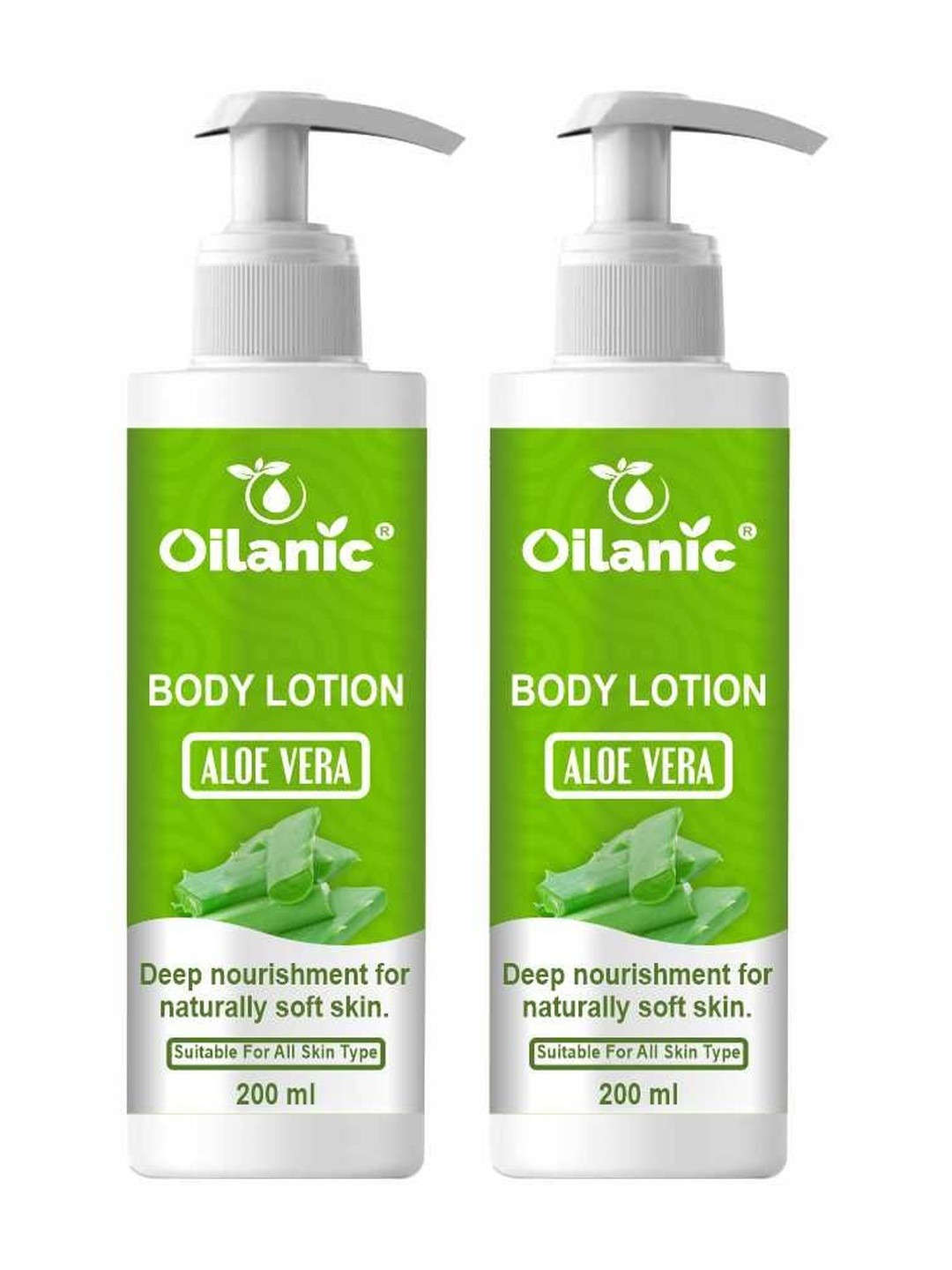Oilanic Set Of 2 Aloe Vera Body Lotion For Deep Nourishment - 200 ml Each